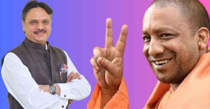 MLA rajeshwar singh with cm yogi adityanath